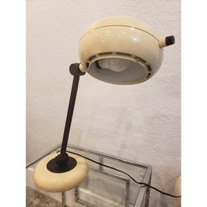 Mid century 70s Park Sherman Tan Beige Adjustable Desk Reading Office Lamp MCM